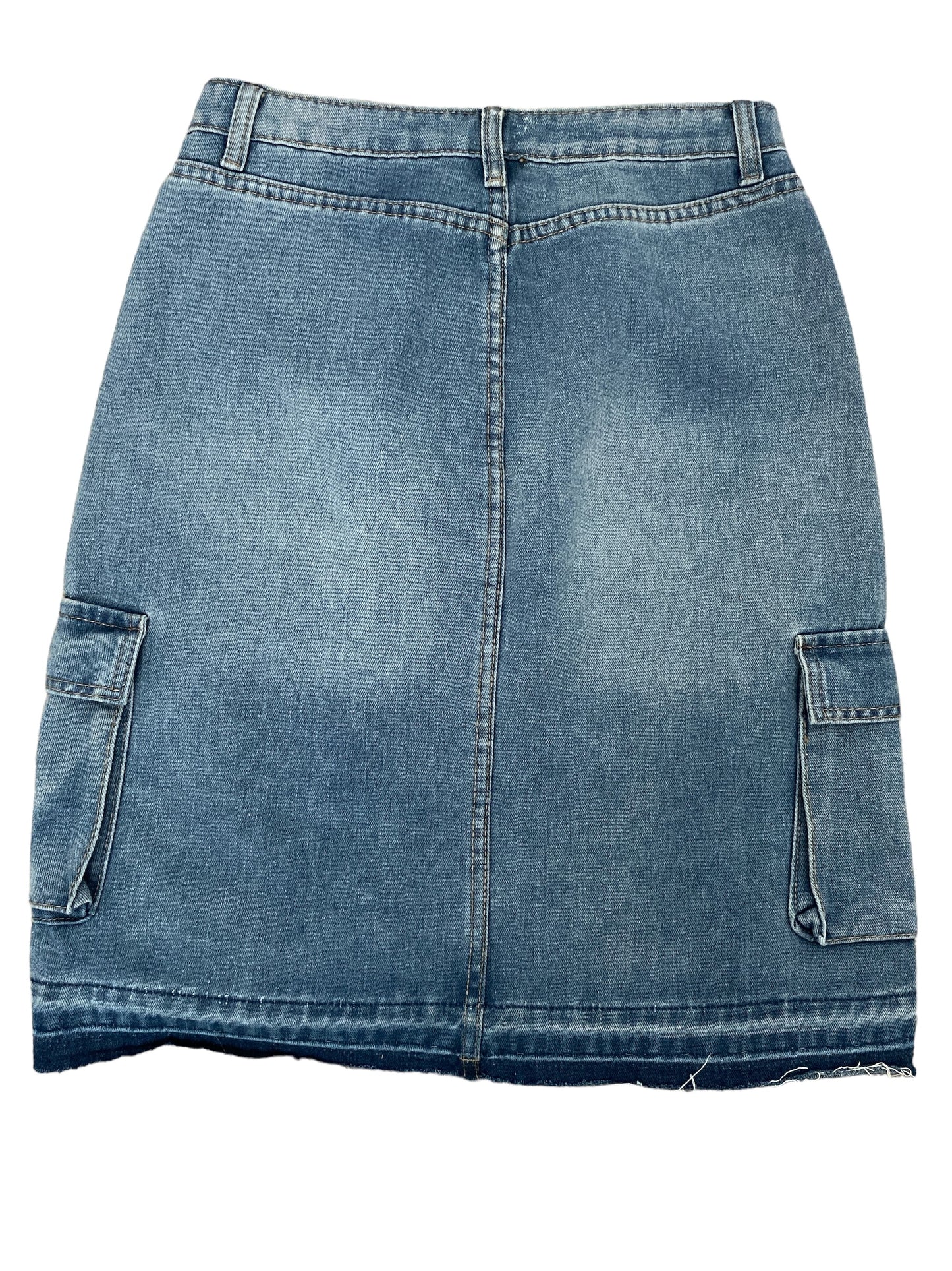 Casual Denim Skirt With Side Pockets, Untopsed, Denim Clothing For Women.